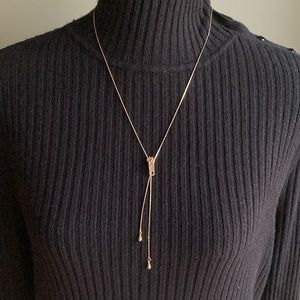 Gold tone tassel zipper necklace